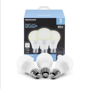 Merkury Smart White LED Bulb, 60W 3-Pack